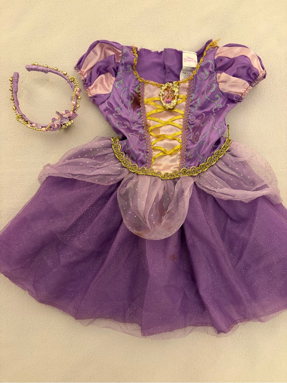 Disney Rapunzel Princess Dress & Crown